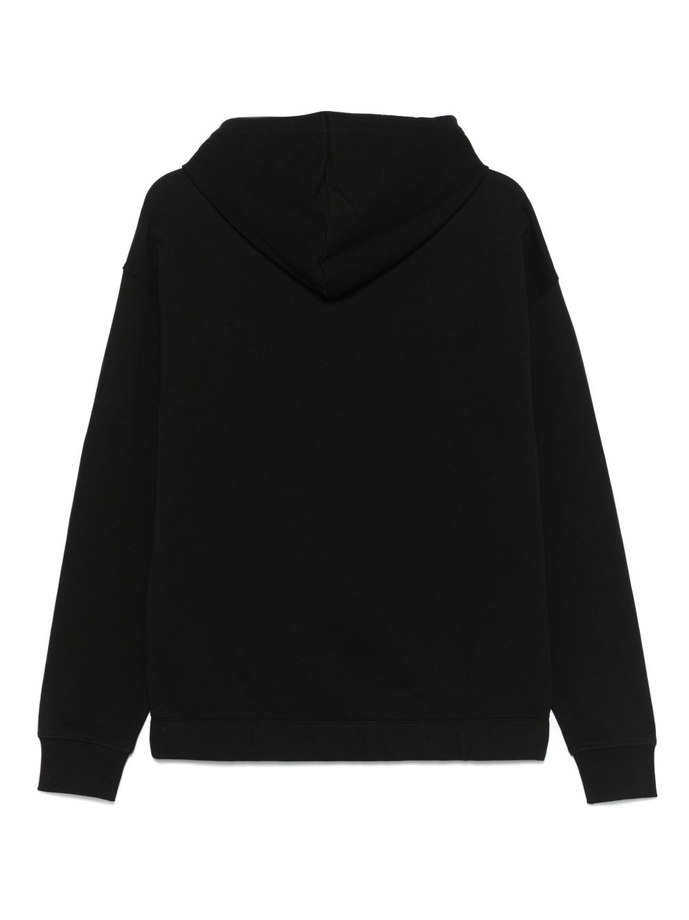flocked-logo cotton hoodie - 2