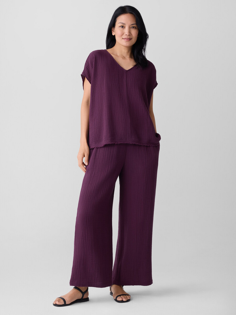 EILEEN FISHER Organic Cotton Lofty Gauze Wide-Leg Pant outlook