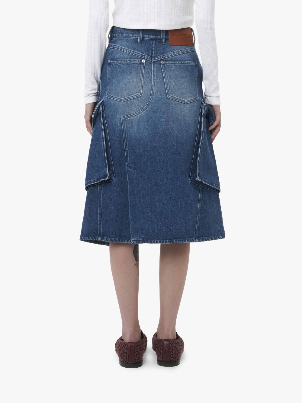 CARGO MIDI DENIM SKIRT - 3