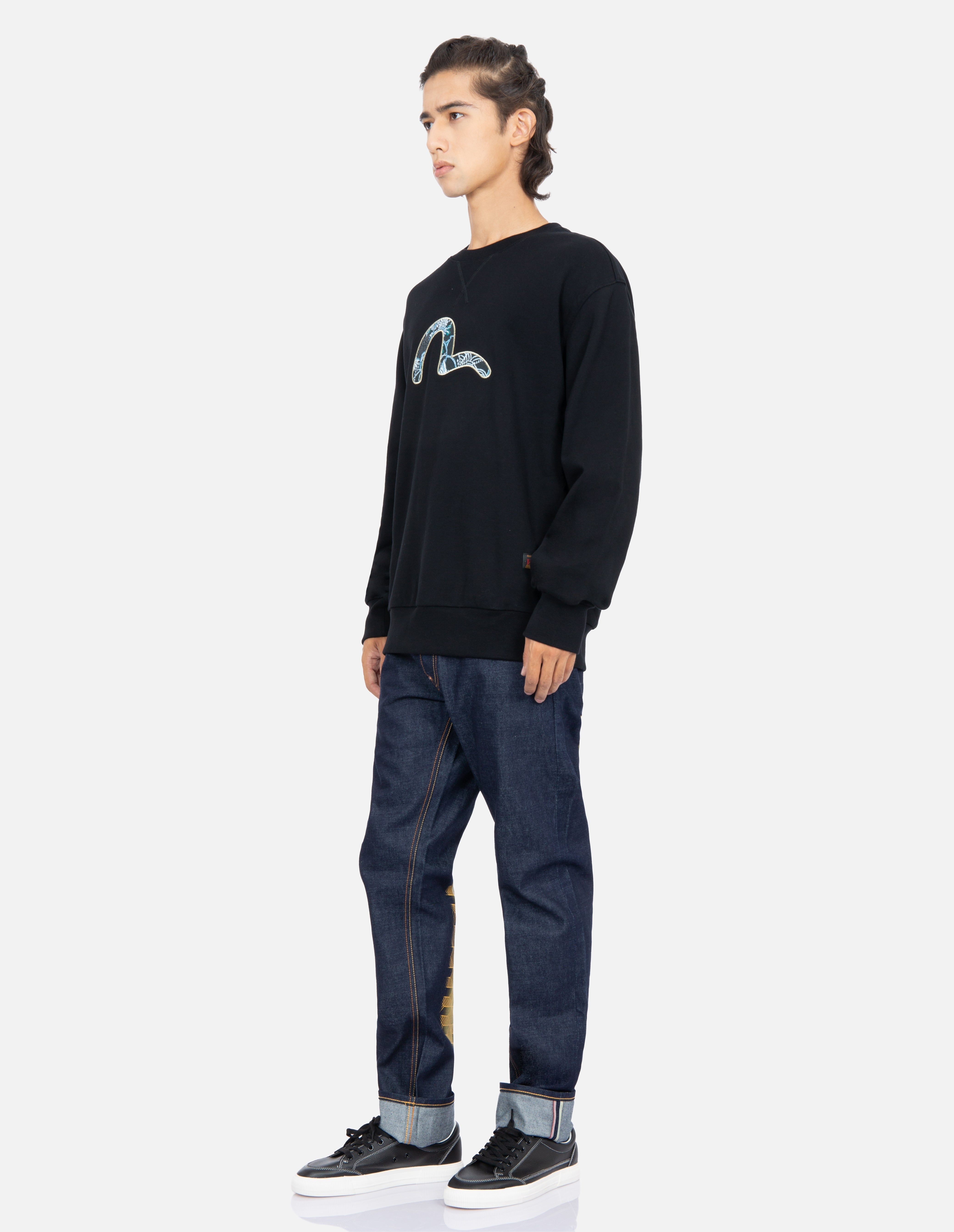 Japanese-pattern Seagull Print Sweatshirt - 3