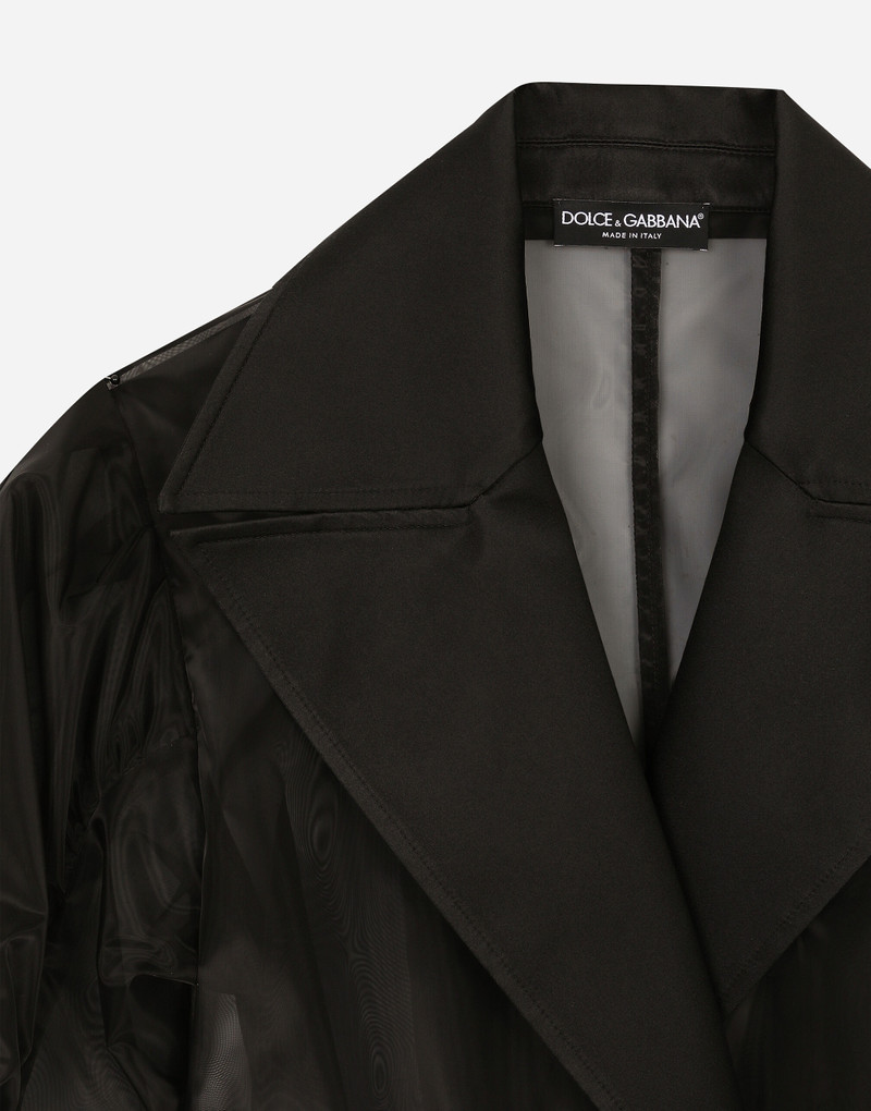 Technical organza trench coat with gathered sleeves 10