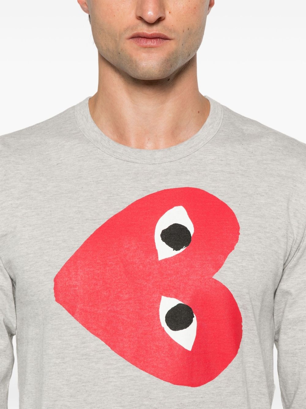 side heart-print T-shirt - 5