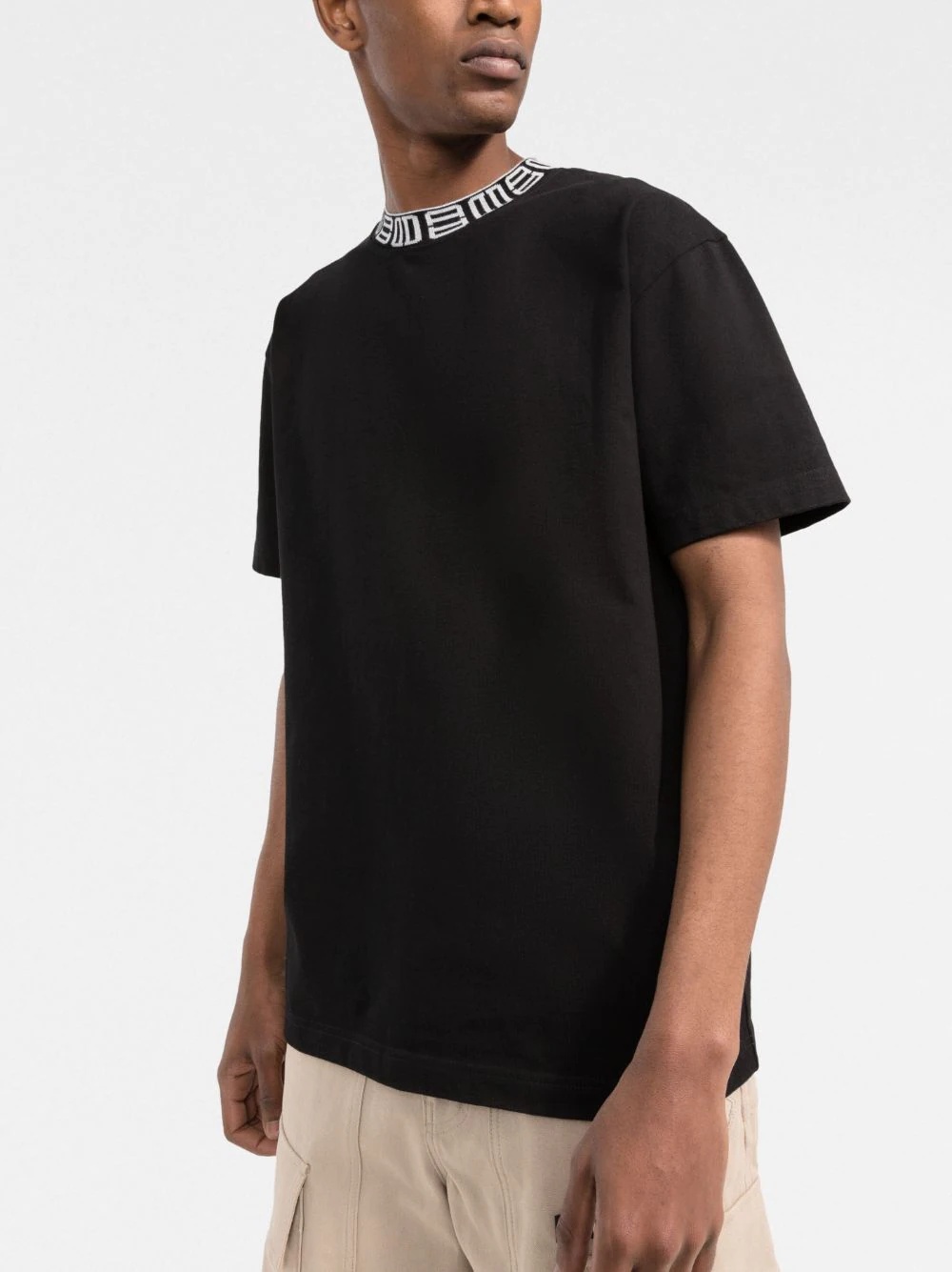 monogram ribbed-collar T-shirt - 3