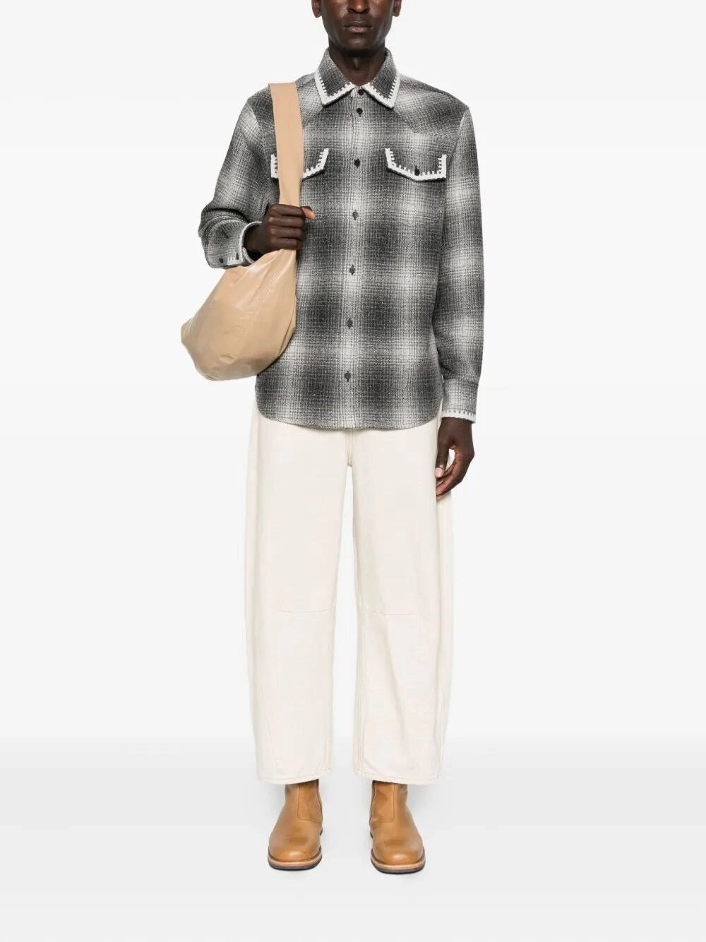 Golden Goose Men `Journey` Oversize Shirt With Designed `Yokes` Patch Pockets - 2
