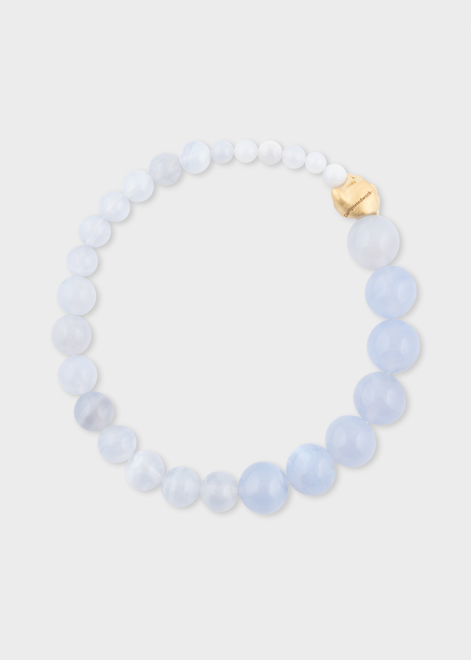 Men's Blue Lace Agate & Gold Vermeil Bracelet by Completedworks - 1