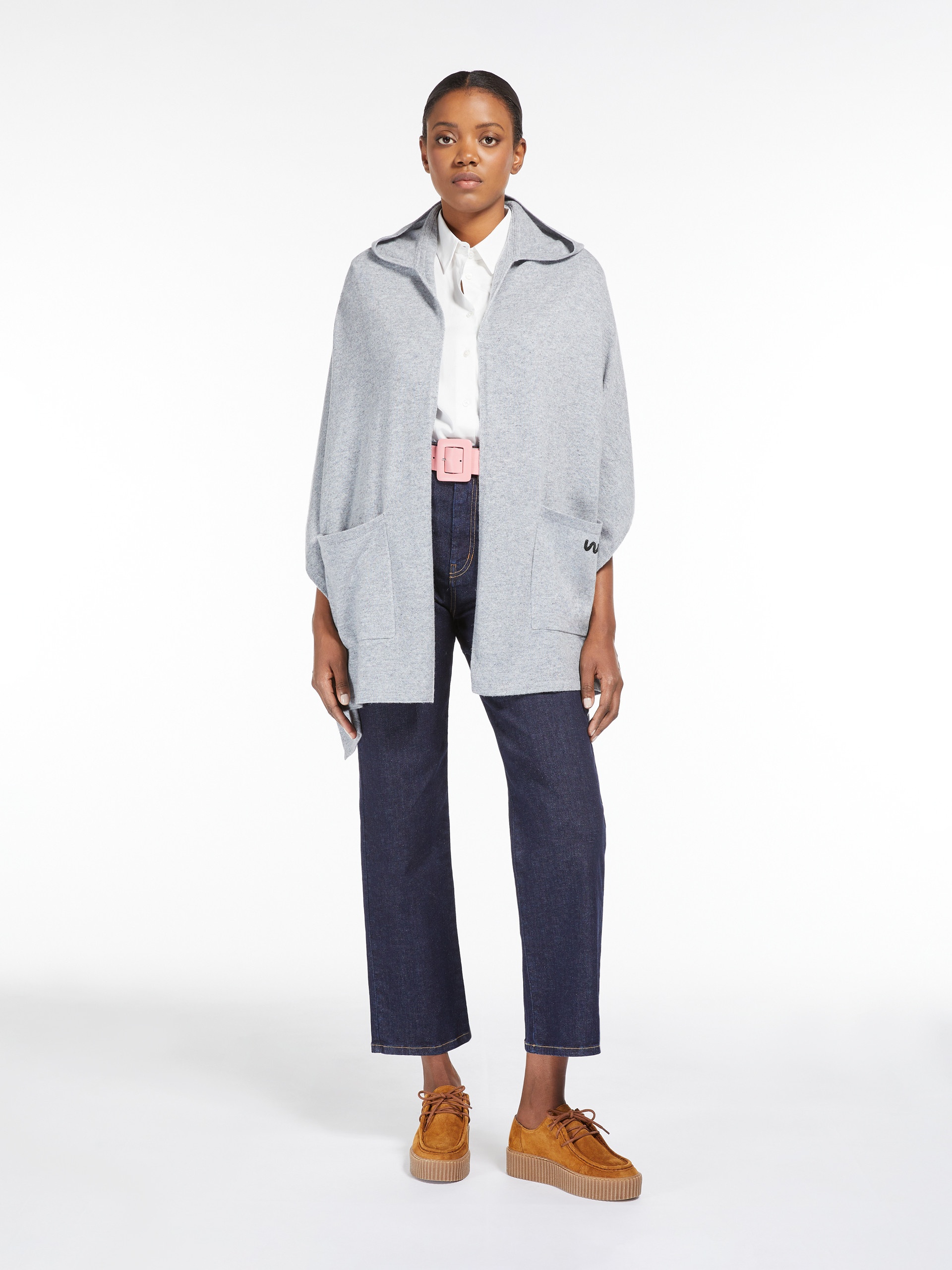 DELFINO Hooded cashmere shawl - 2