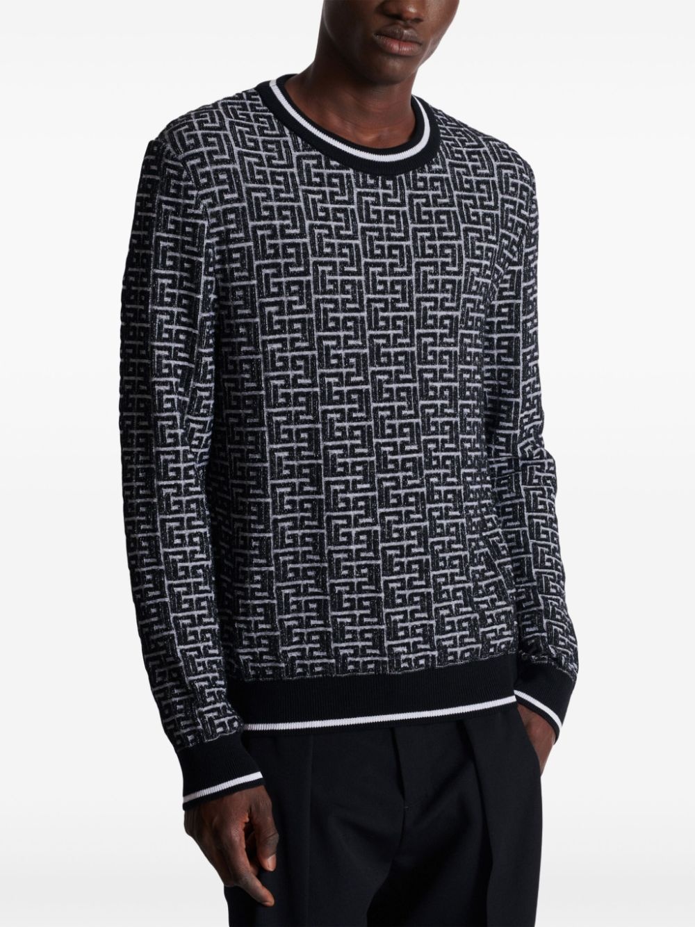patterned-jacquard sweater - 6