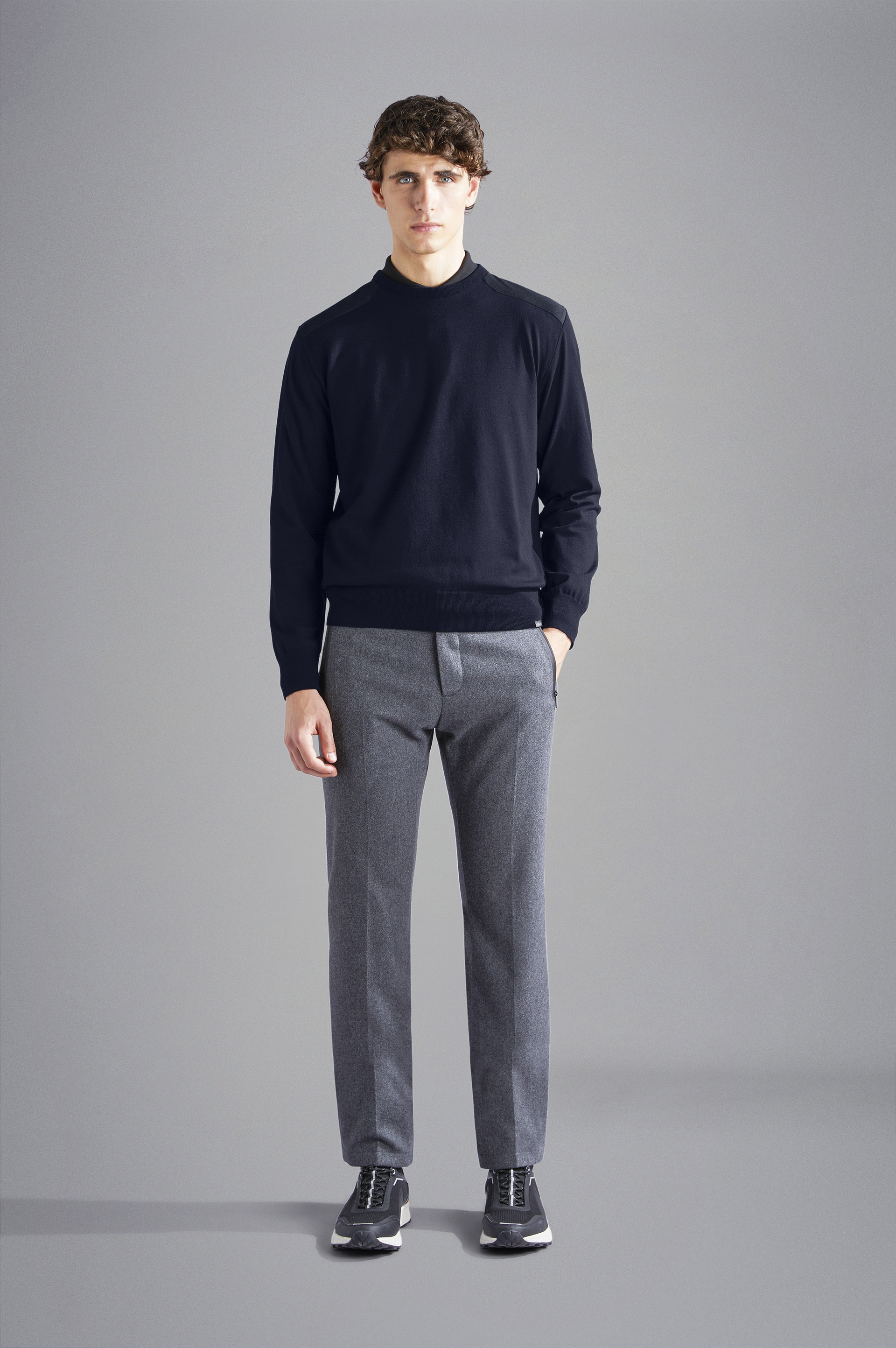 RE-WOOL SWEATER WITH SHARK INLAY AND STRIPED PATTERN - 2