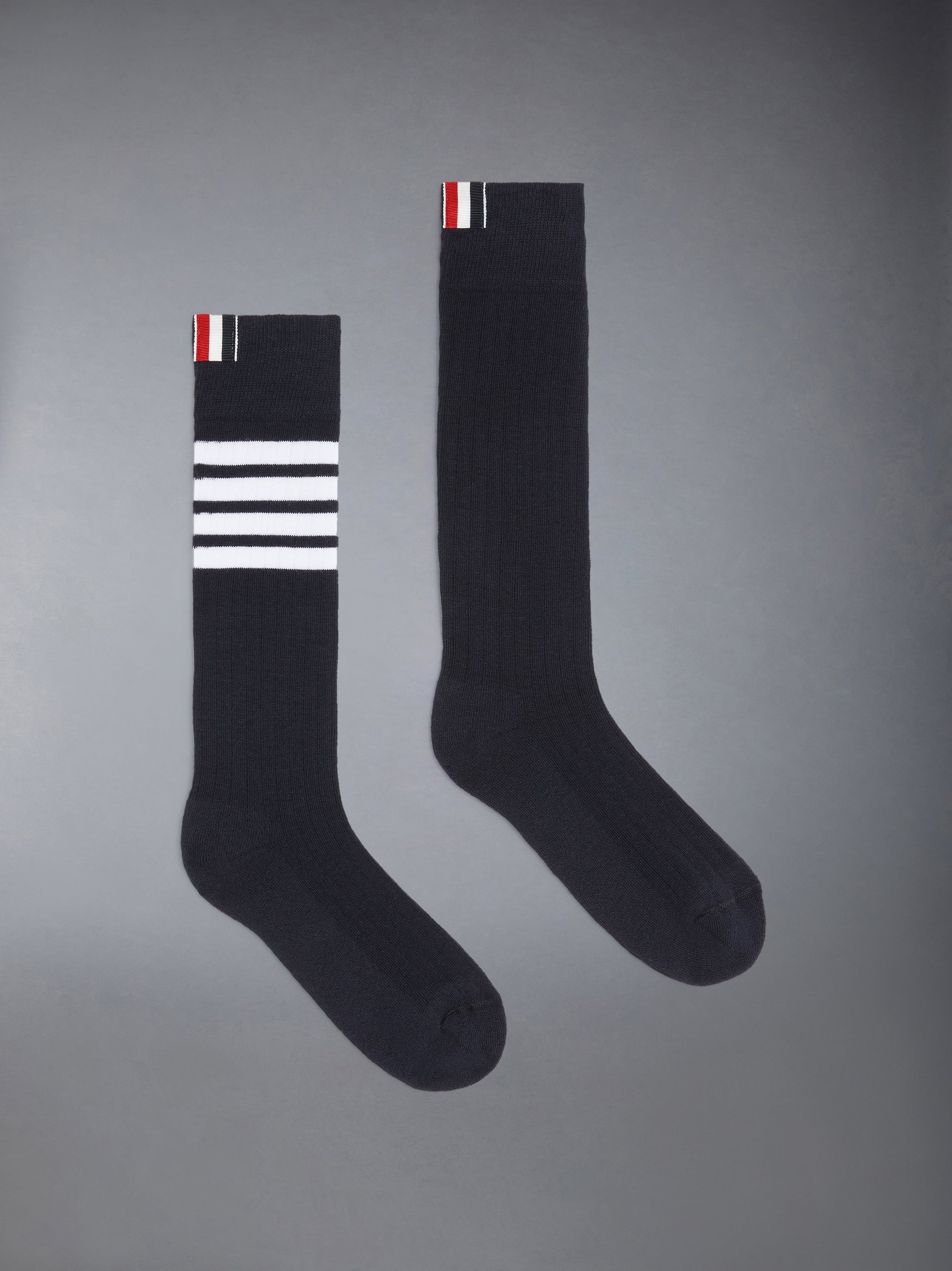 LIGHTWEIGHT COTTON 4-BAR ATHLETIC MID CALF SOCKS - 2