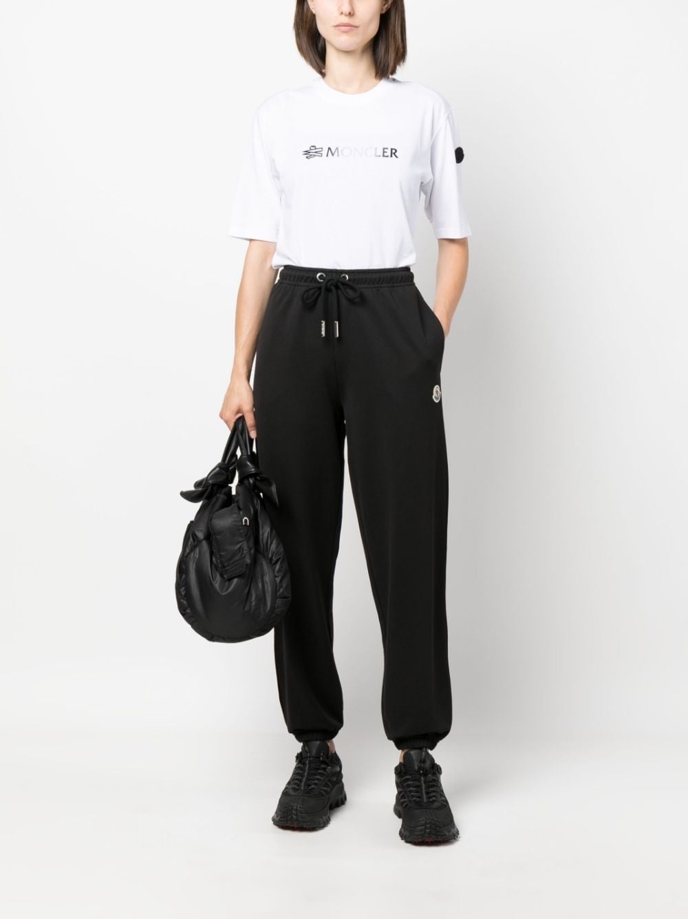 logo-patch cotton track pants - 2