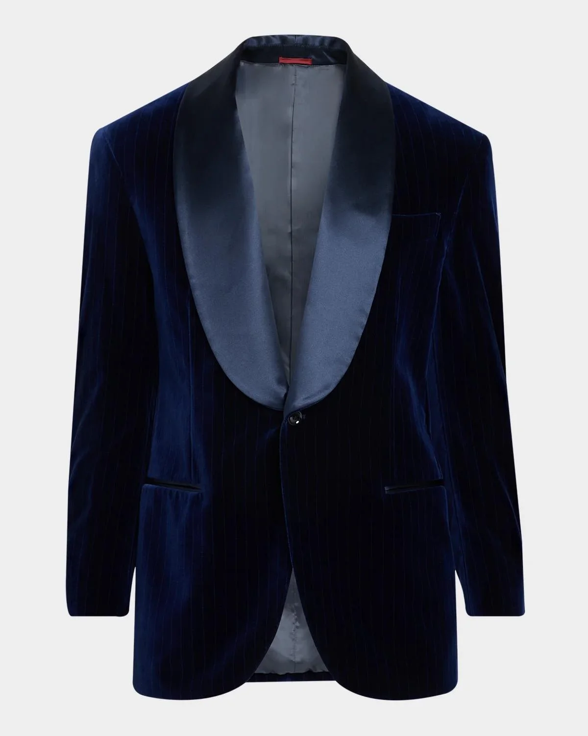 Men's Pinstriped Cotton-Silk Velvet Blazer - 1