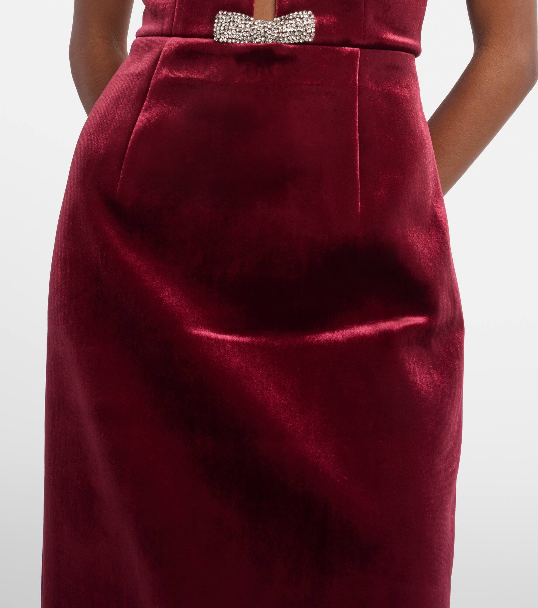 Edwiena embellished velvet midi dress - 5
