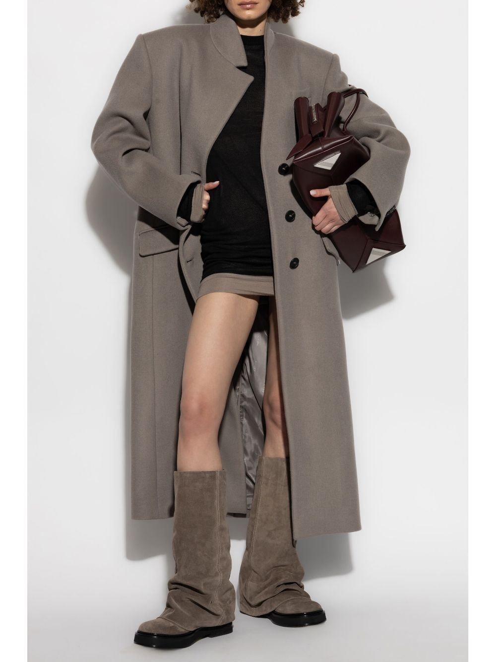 wool single-breasted coat - 2