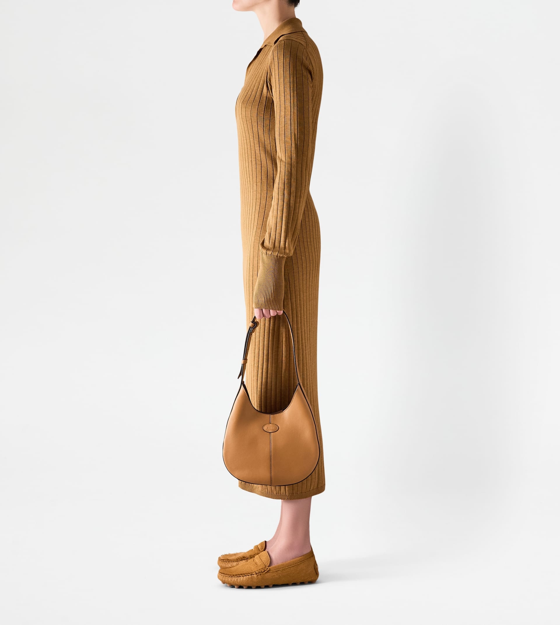 TOD'S DI BAG HOBO IN LEATHER MINI - BROWN - 7