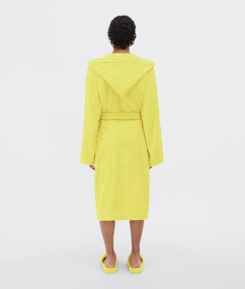 Bottega Veneta intreccio pattern cotton bathrobe outlook