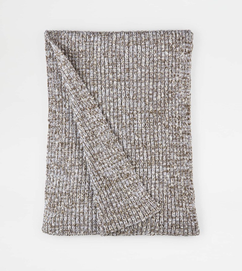 Tod's SCARF IN MOULINÉ KNIT - GREEN outlook