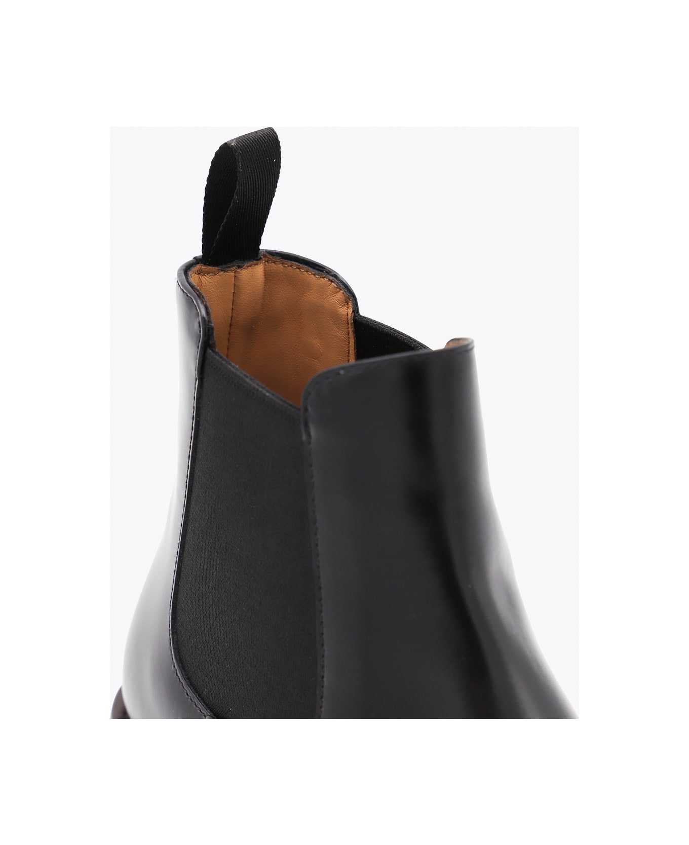 Black Leather Monmouth Boots - 4