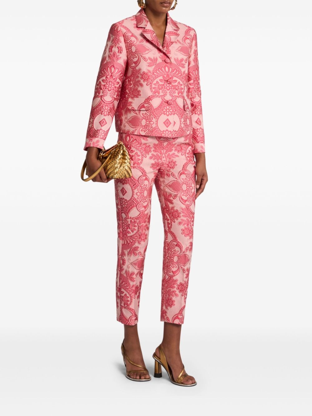 floral brocade-effect jacket - 2