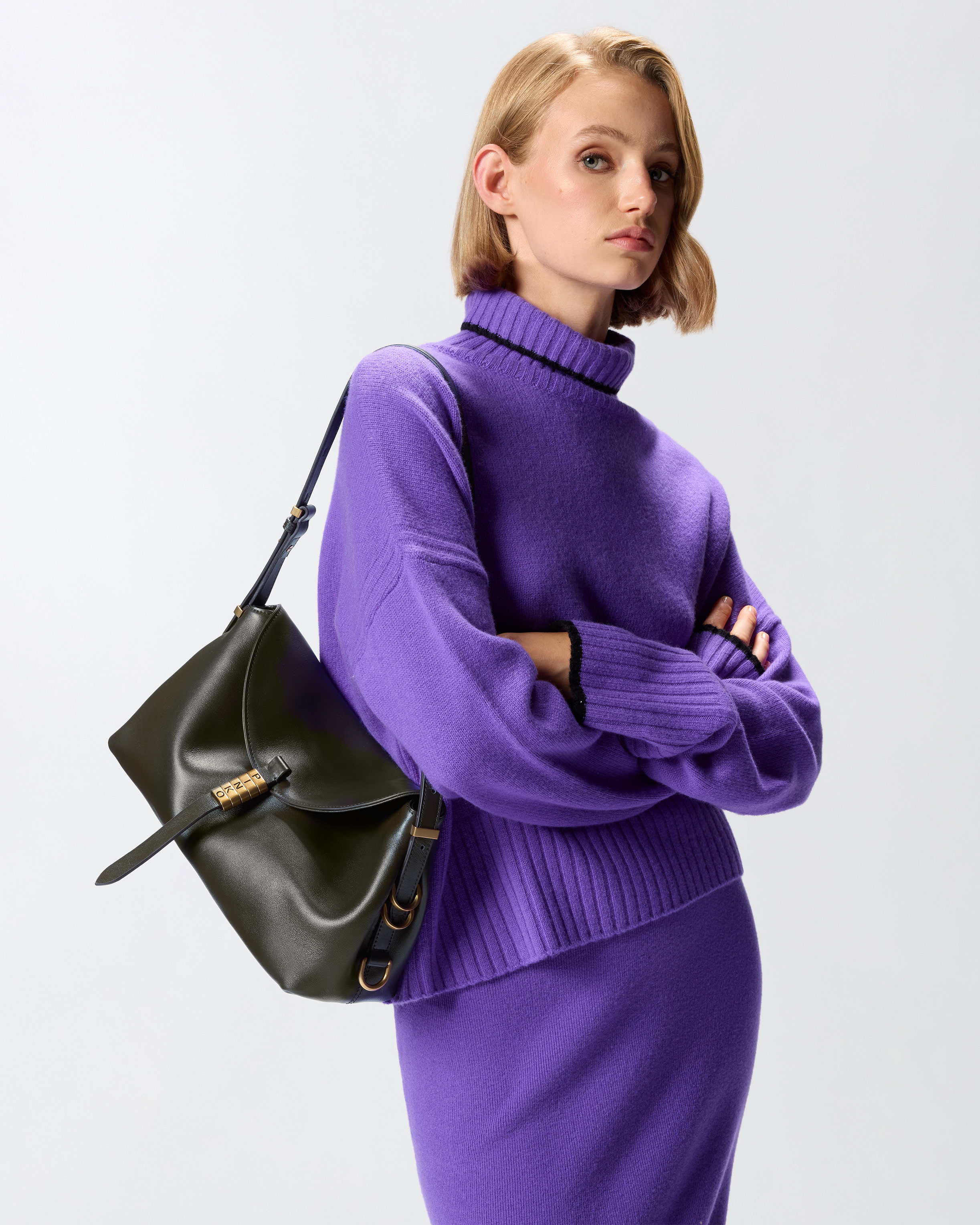 MEDIUM LEATHER SADDLE BAG BAGUETTE SHOULDER BAG - 6