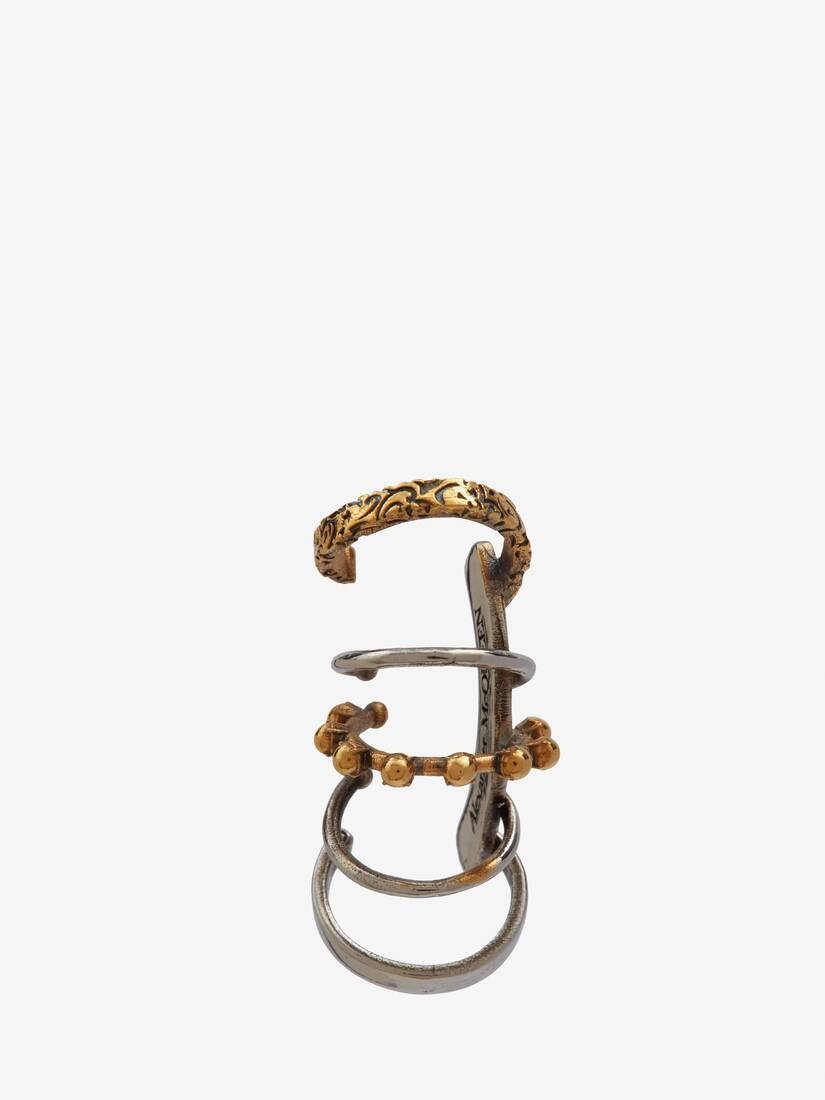 Punk Ear Cuff in Antique Silver - 2