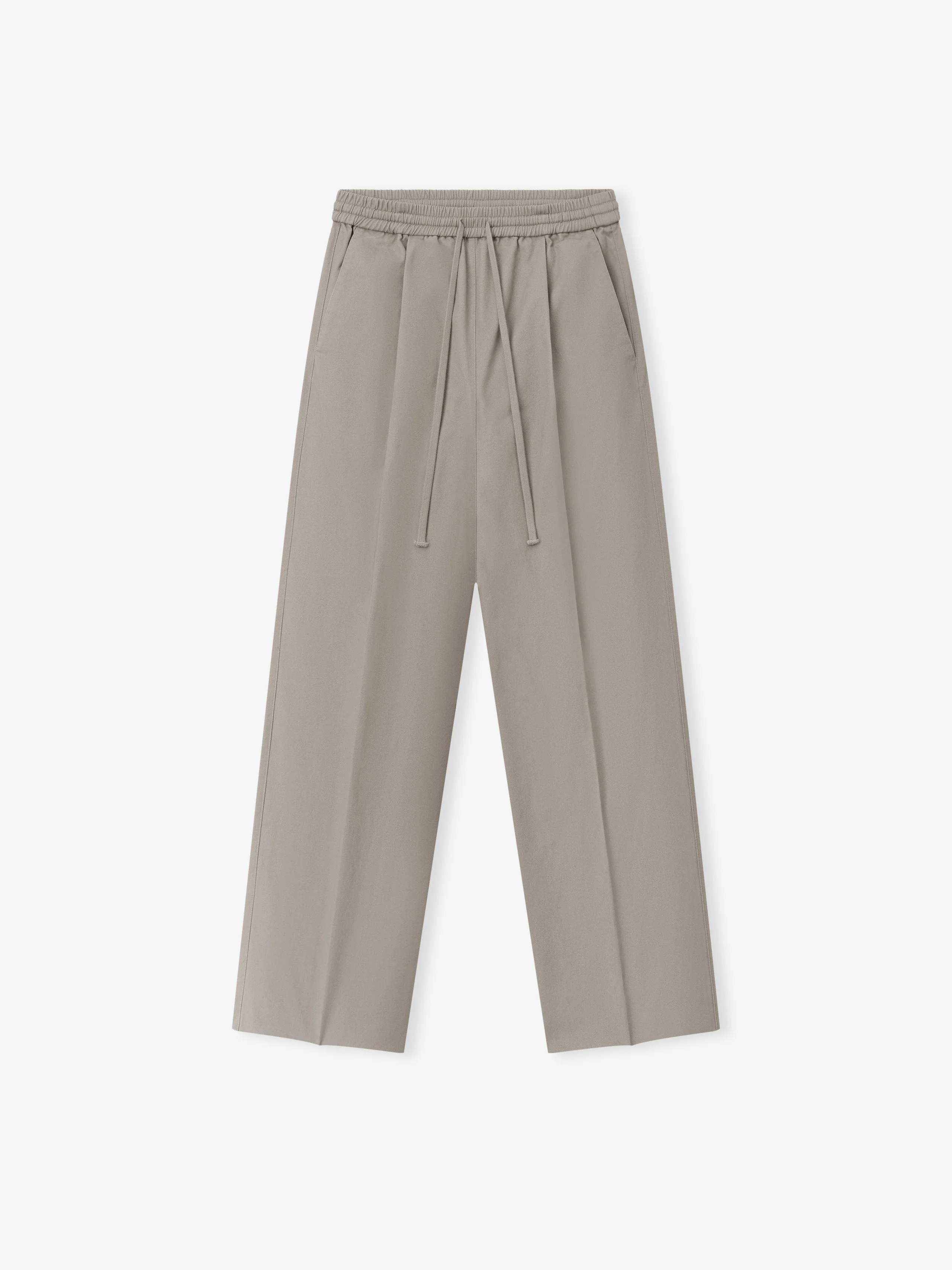 Silk Blend Pleat Front Drawstring Pant - 1