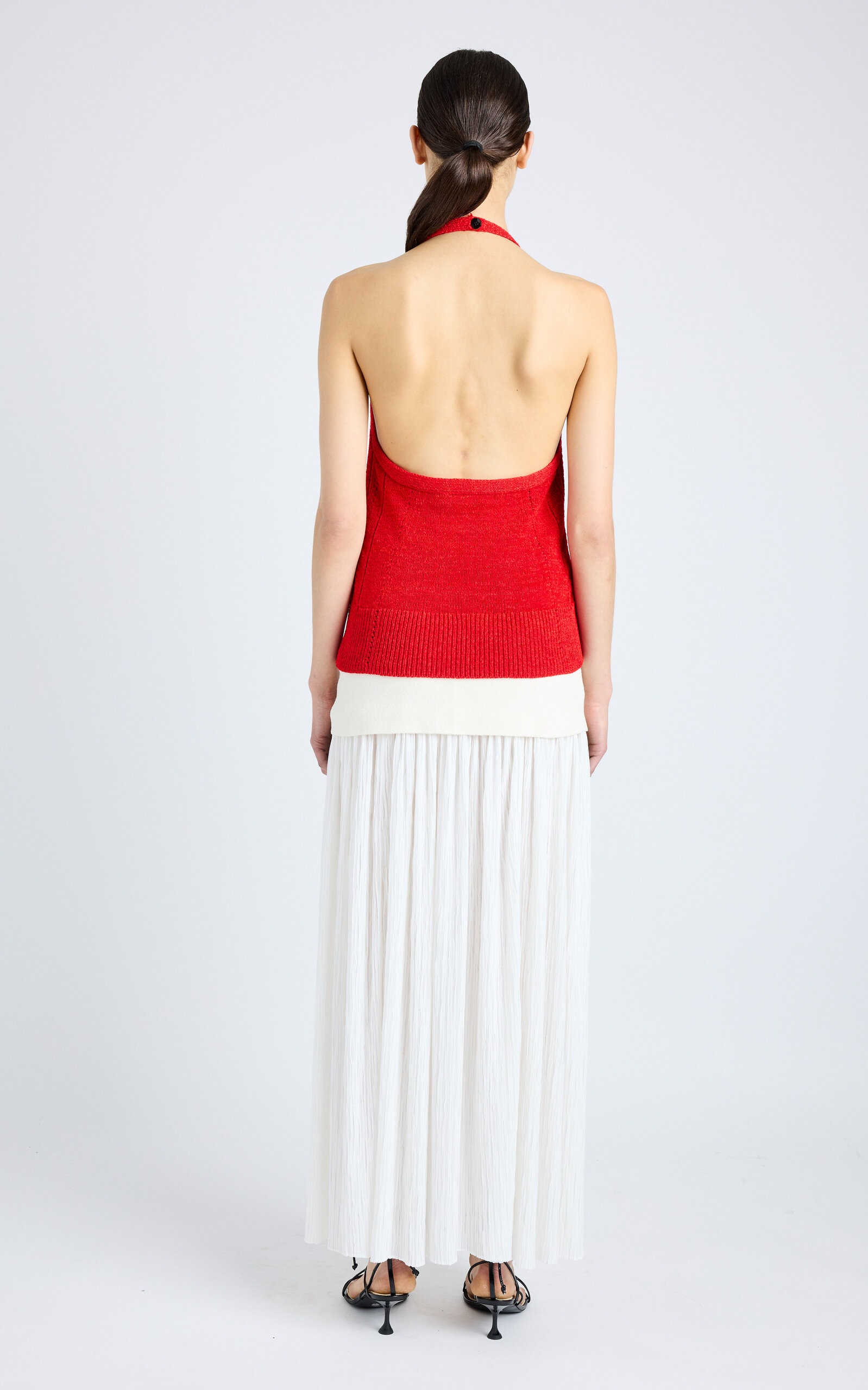 Leona Ribbon Knitted Top red - 3