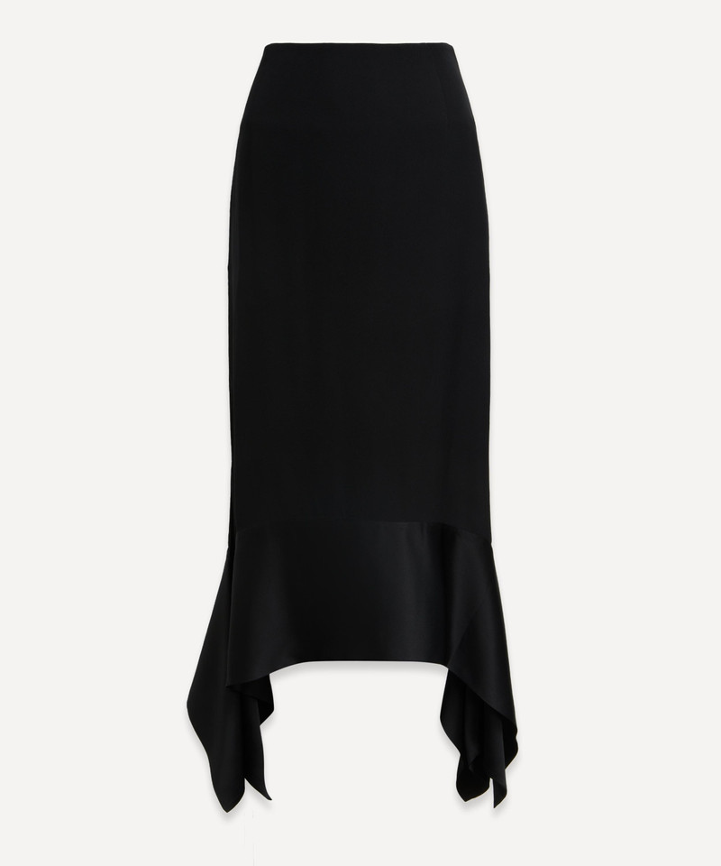 Satin-Sash Crepe Skirt 1