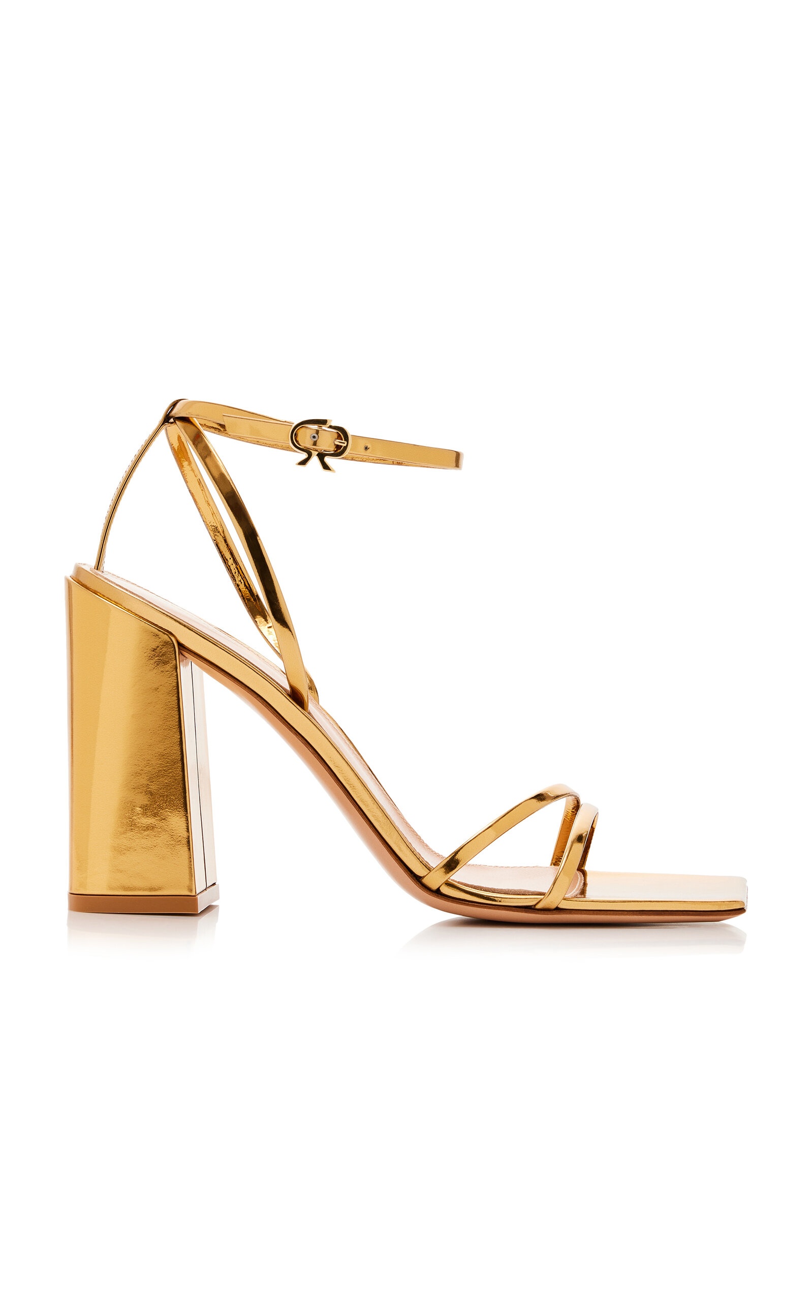 Gianvito Rossi Metallic Leather Sandals gold REVERSIBLE