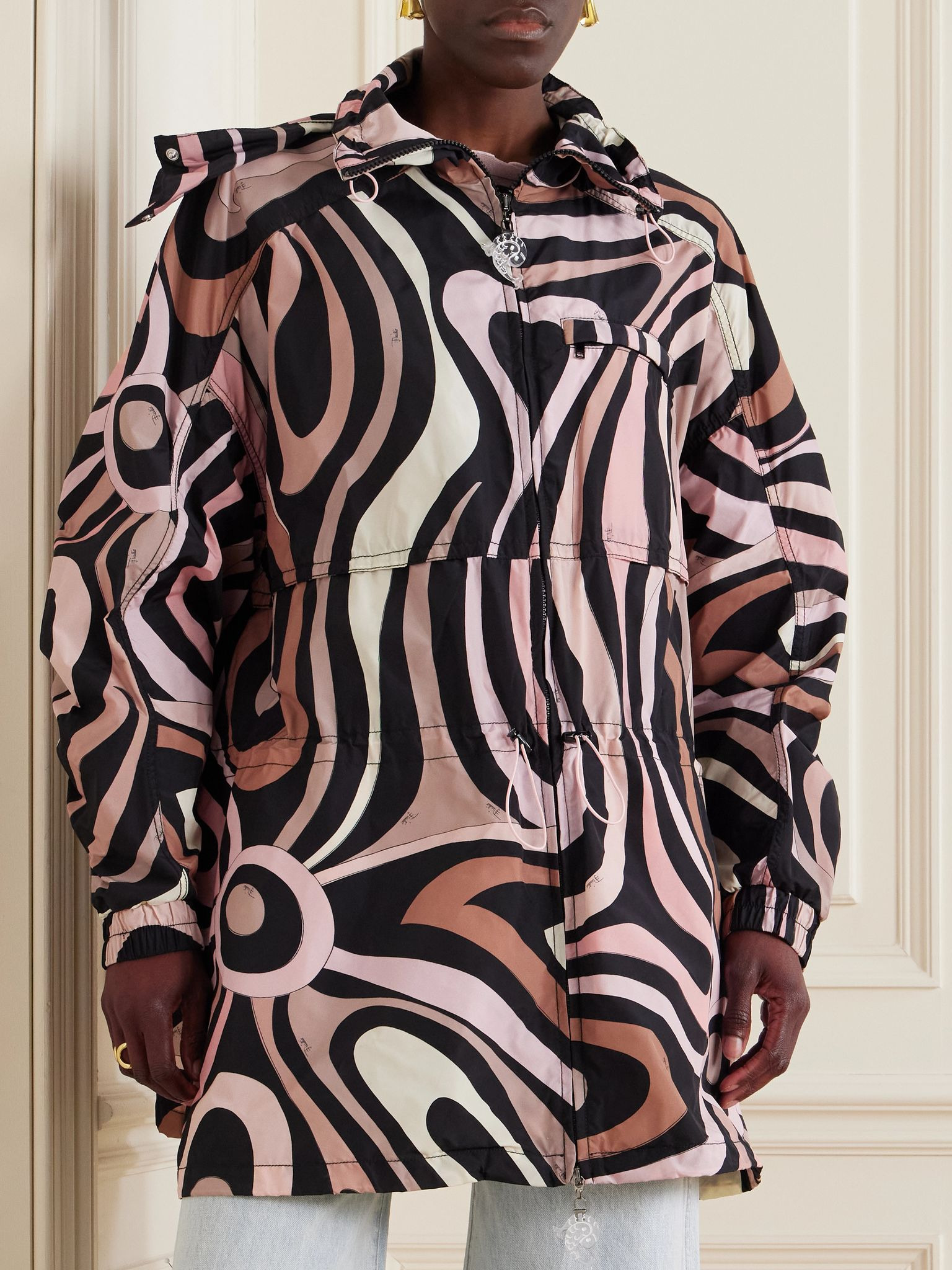 Printed taffeta jacket Black - 3