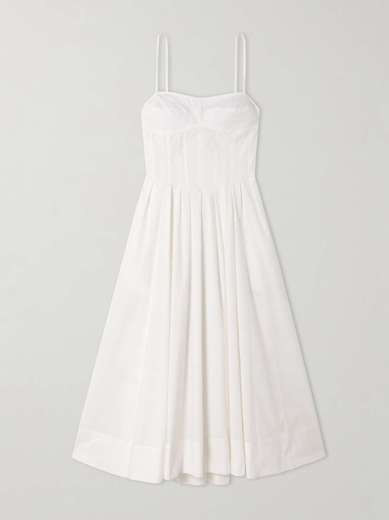 kittiya cotton midi dress Kittiya gingham cotton midi dress in white - Simkhai