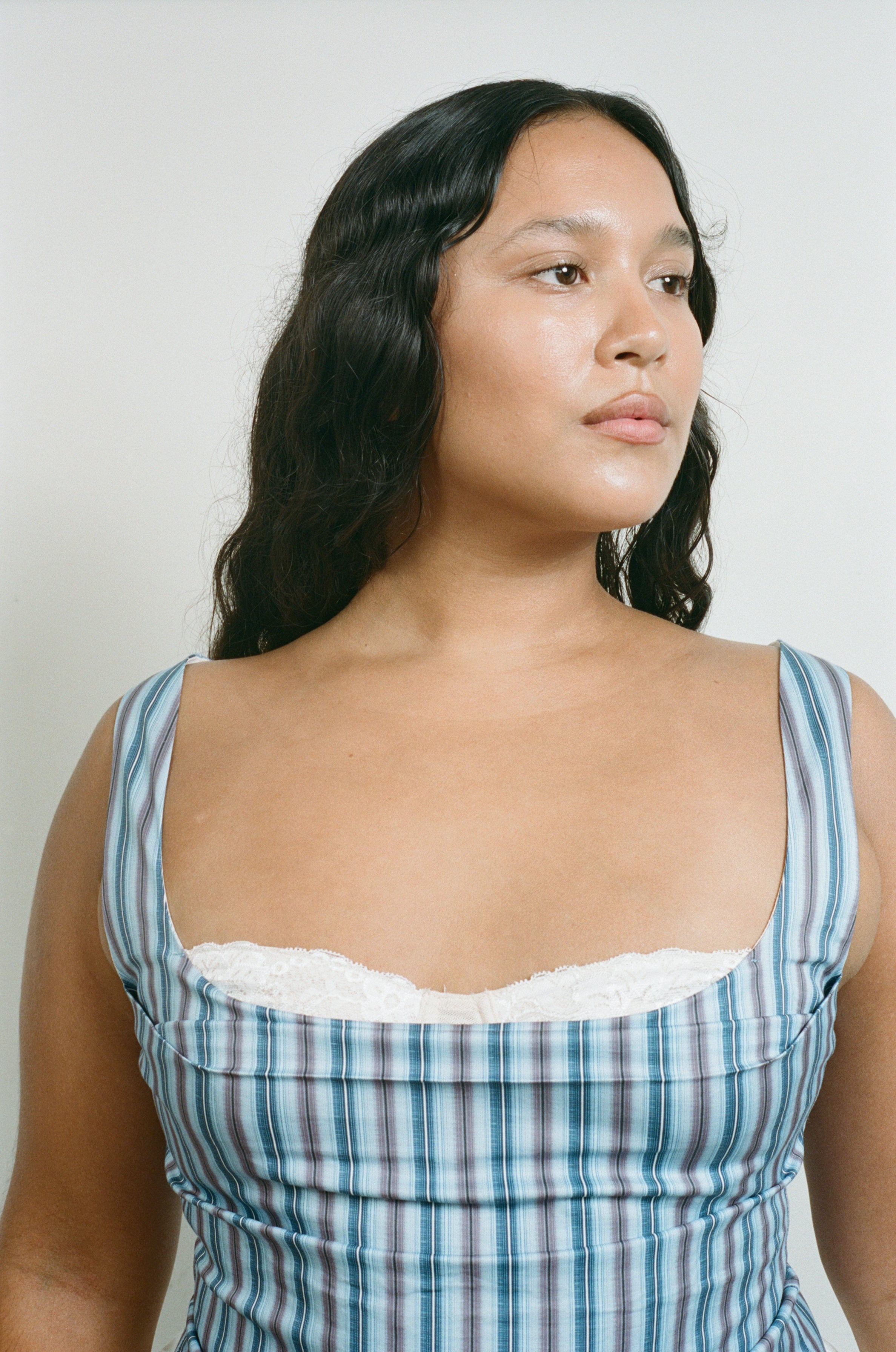 BOBBY CORSET - BLUE STRIPE - 6