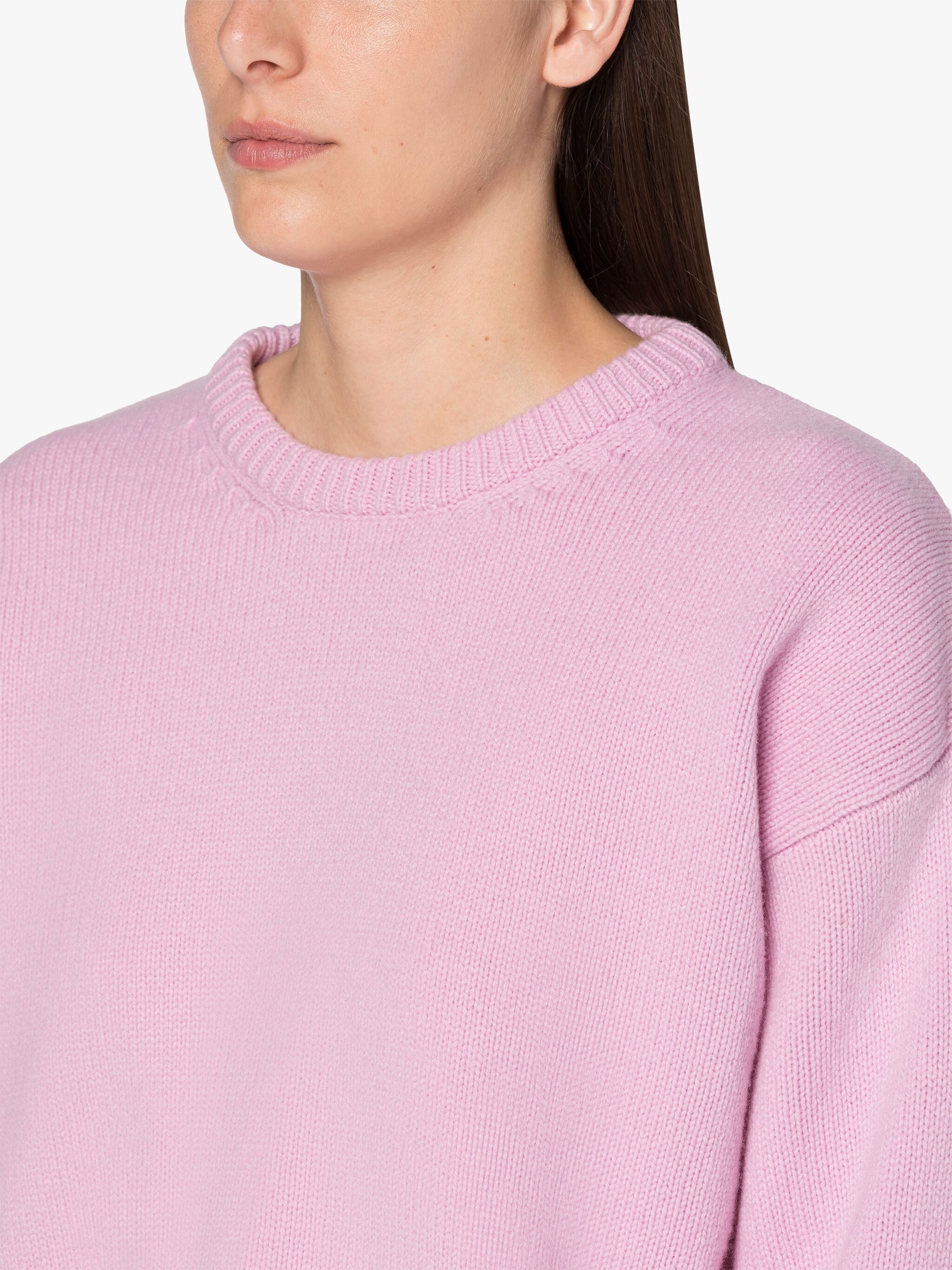 KAYLEIGH PINK WOOL CREWNECK SWEATER - 5