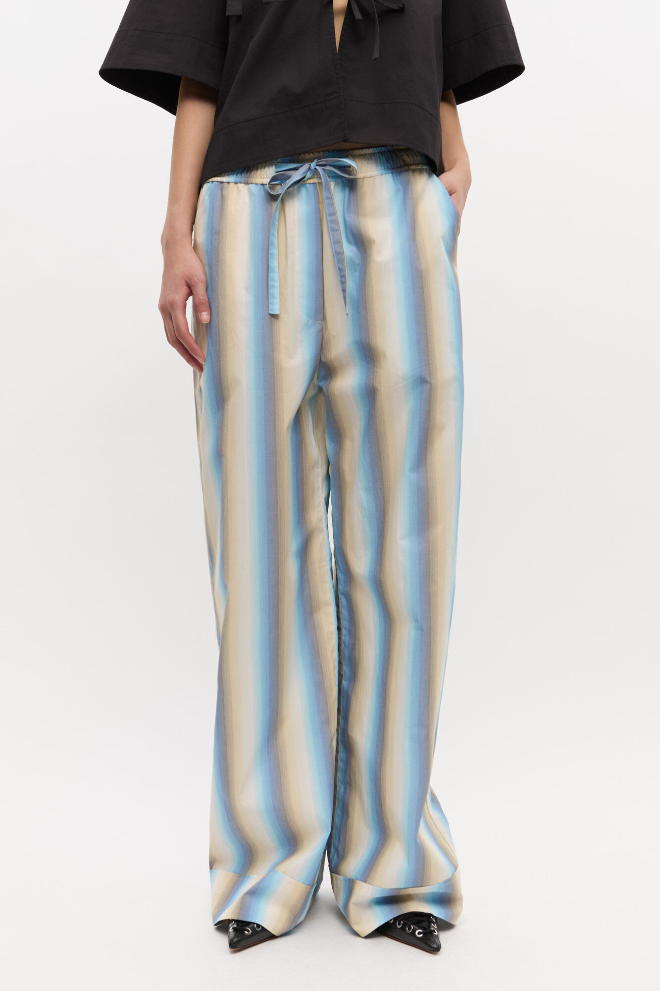 OMBRE STRIPE ELASTICATED PANTS - 3