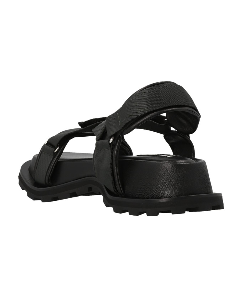 Jil Sander Black Leather Blend Sandals outlook