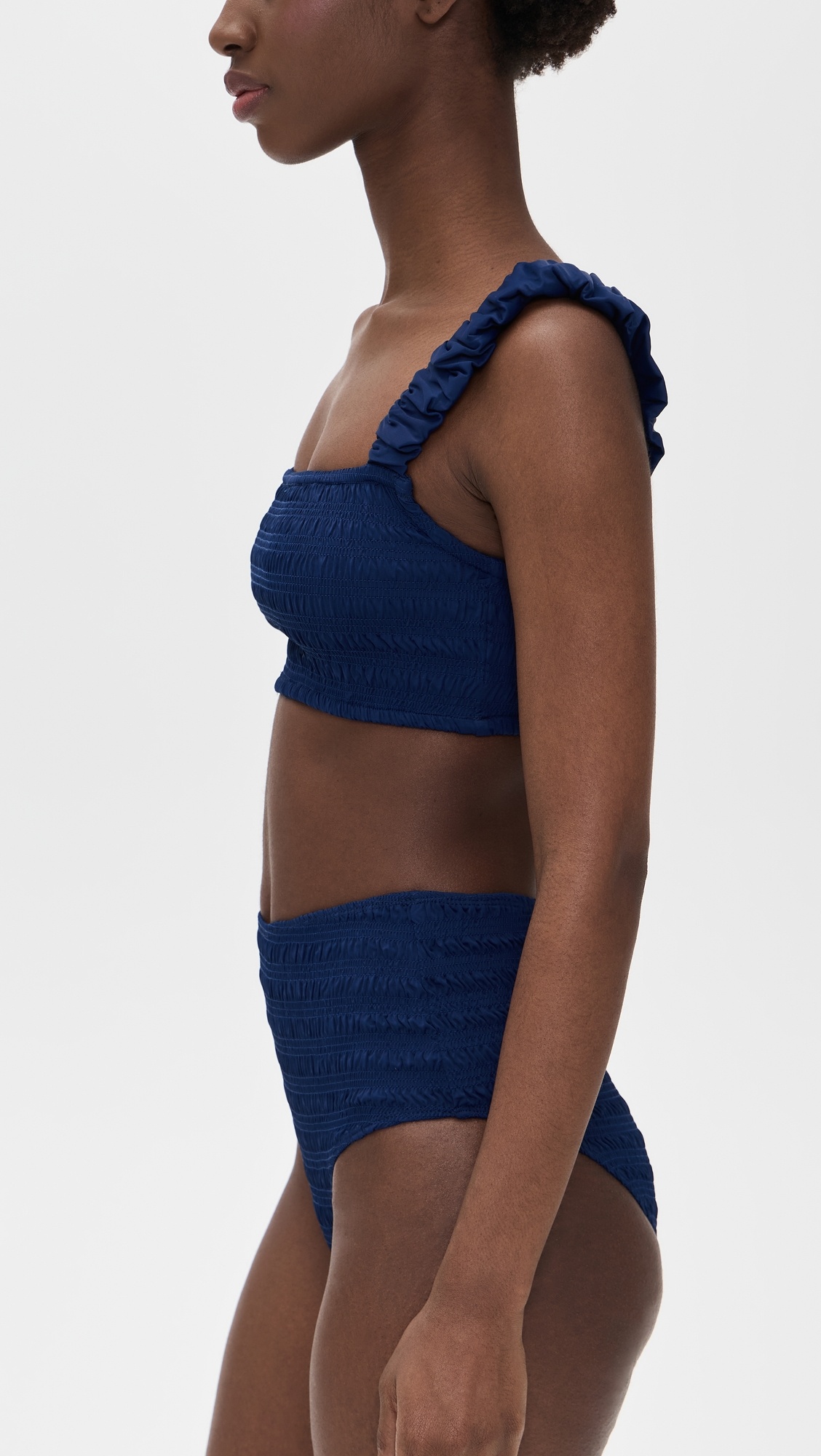 Shyla Solid Smocked Bikini Top - 3