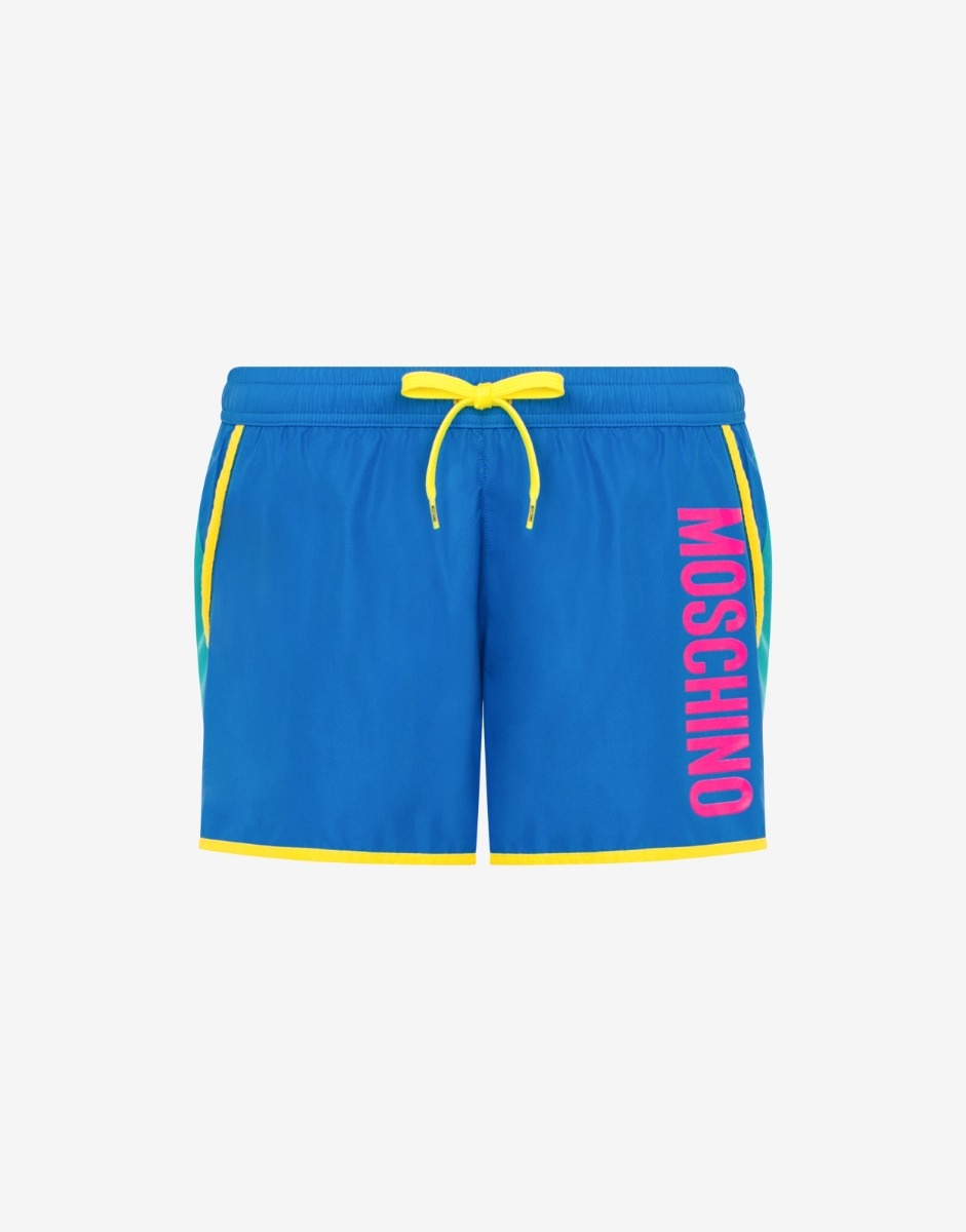 COLOR BLOCK SWIM TRUNKS - 1