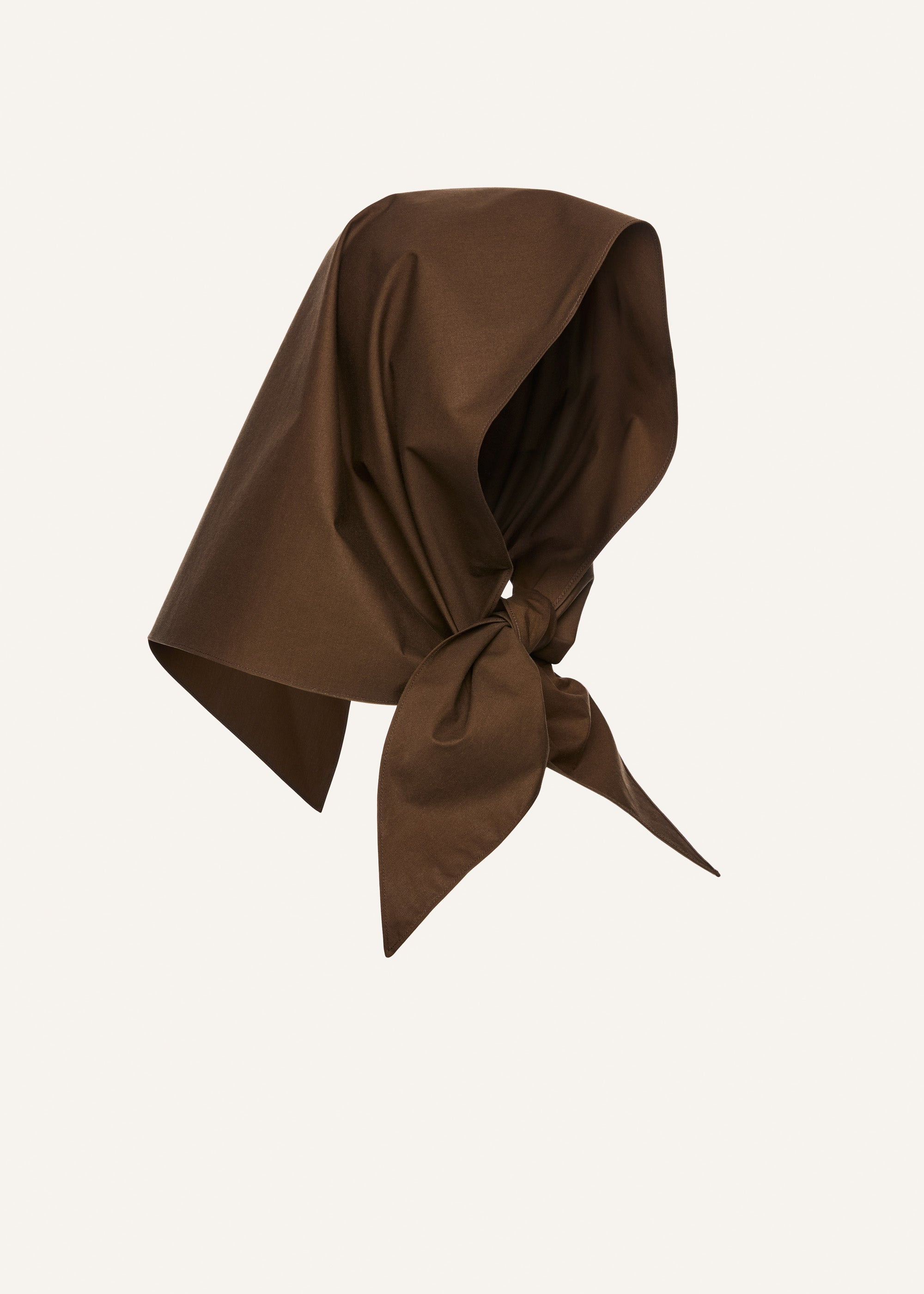 Cotton head scarf in dark brown - 2
