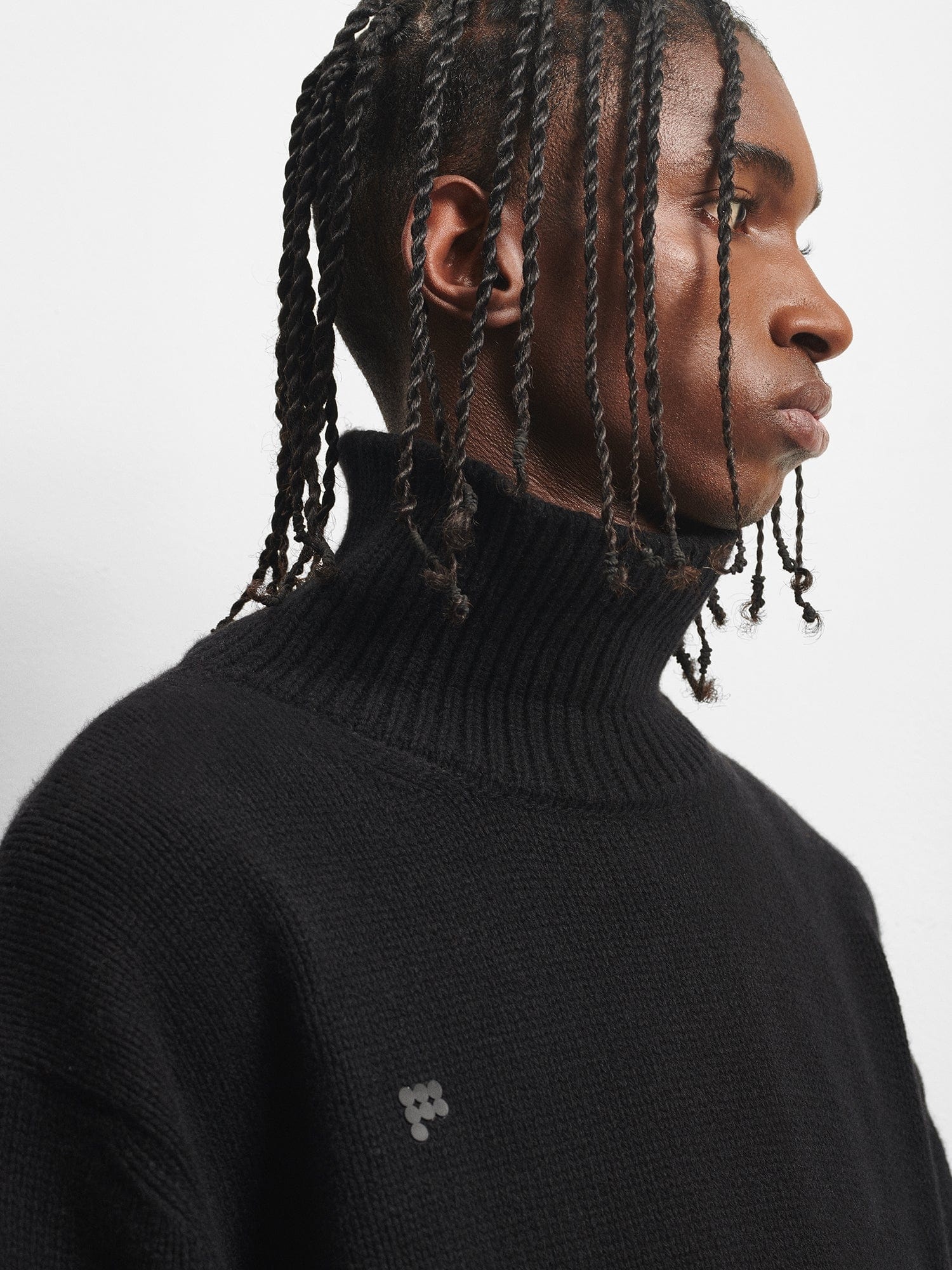 Men's Recycled Cashmere Turtleneck Sweater - Black - 4
