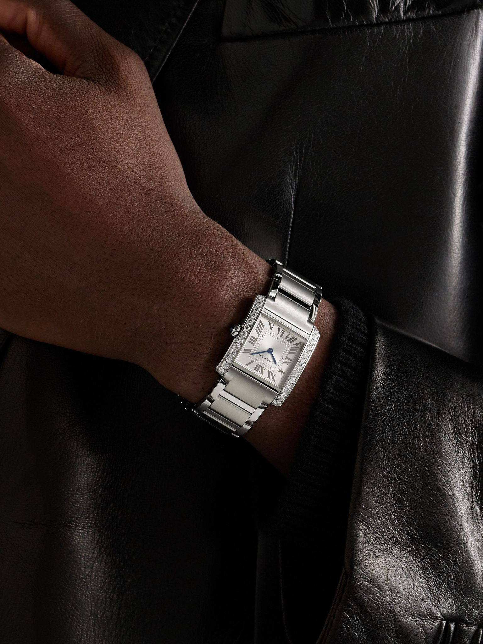 Tank Française Medium 32mm Stainless Steel Diamond Watch, Ref. No. W4TA0028 Silver - 2