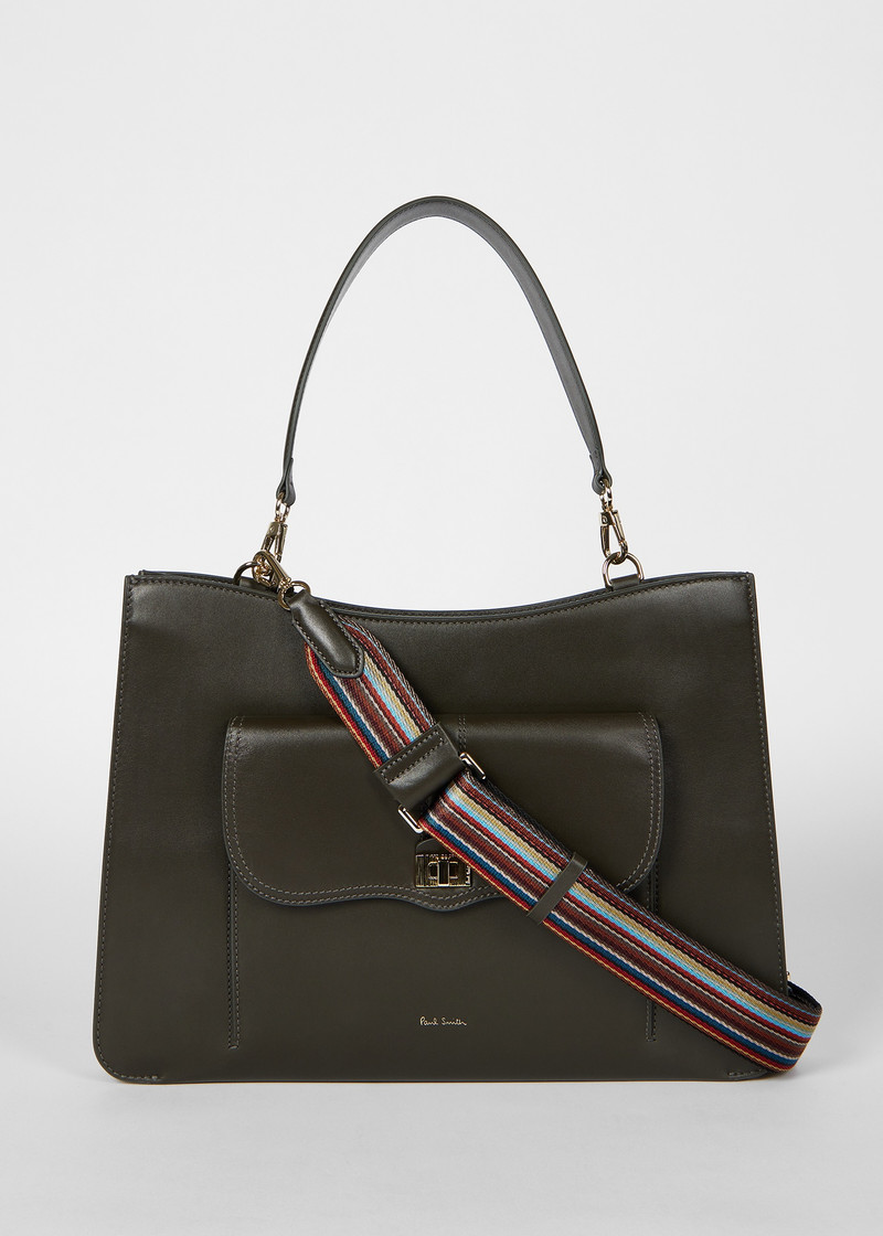 Women's Dark Green Leather Bag 7