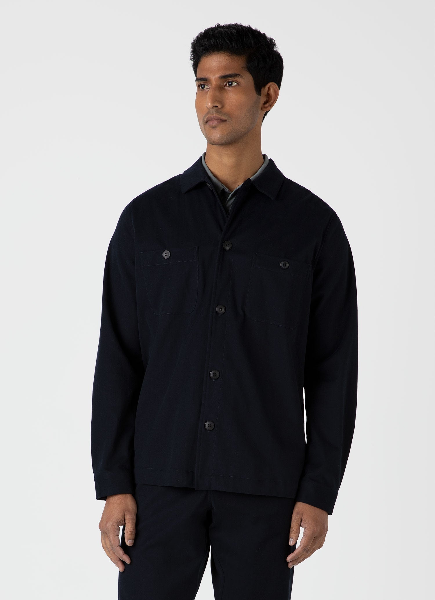 Brushed Cotton Wool Overshirt - 2