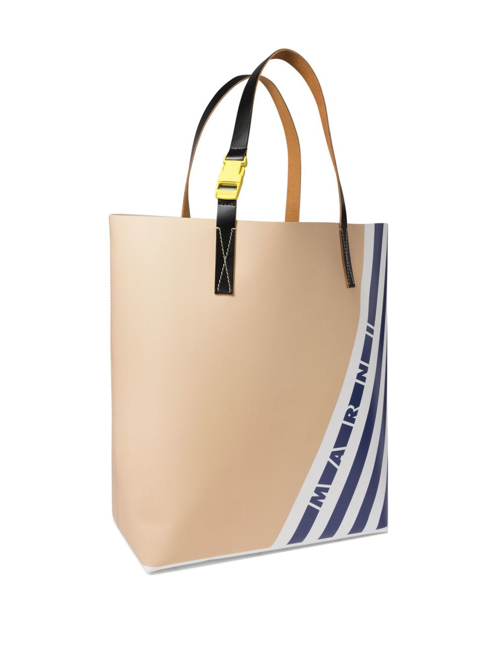 stripe-detail buckle tote bag - 2