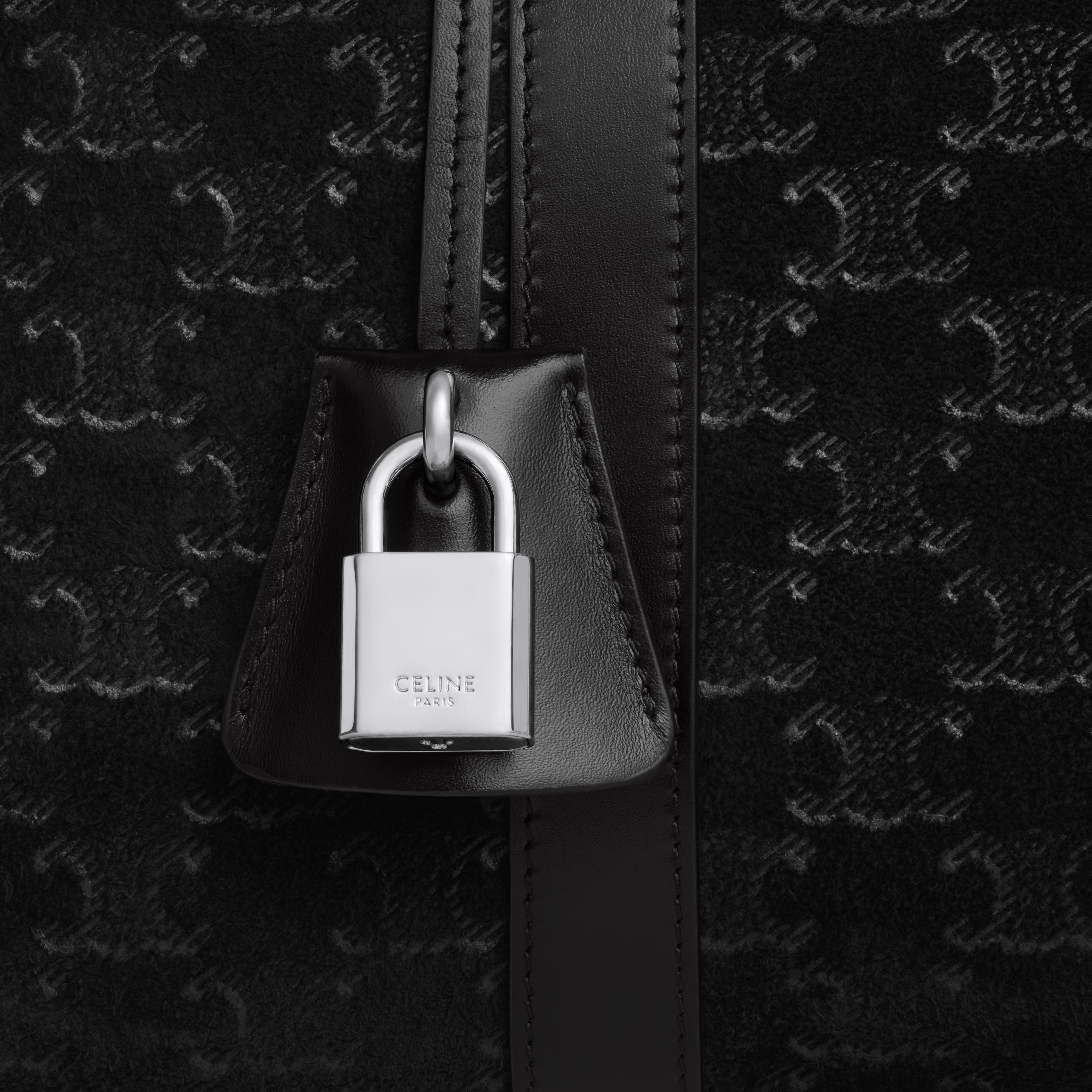 LARGE BOSTON in SUEDE CALFSKIN WITH TRIOMPHE EMBOSSED - 4