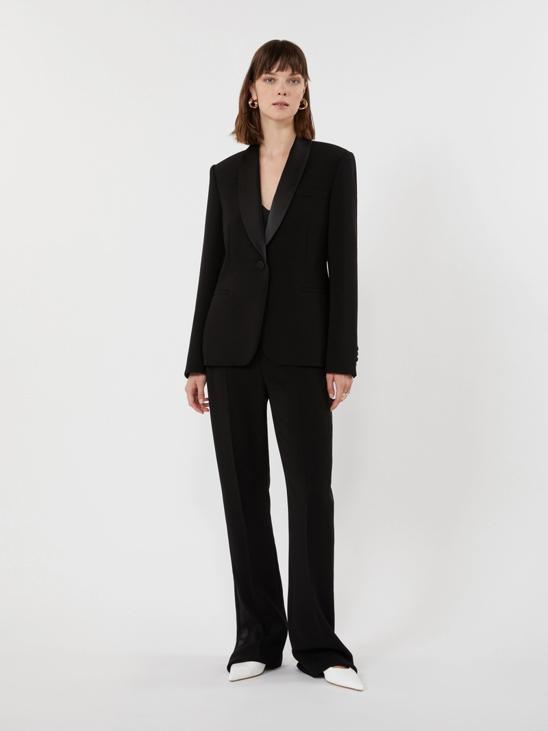 Max Mara SCATOLA Cady Tuxedo jacket - BLACK outlook