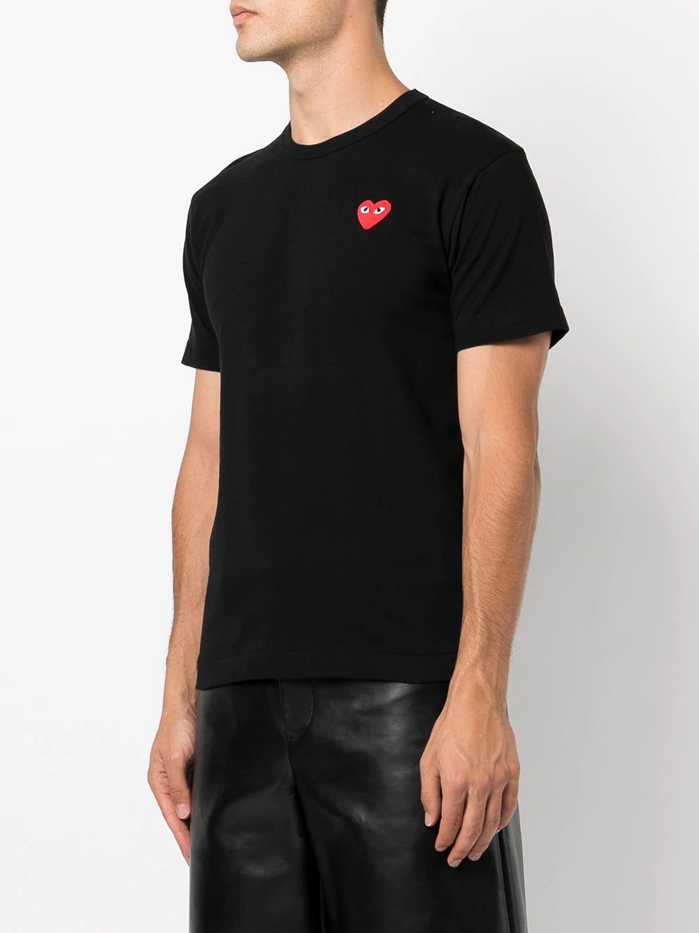 embroidered heart-logo cotton T-shirt - 3