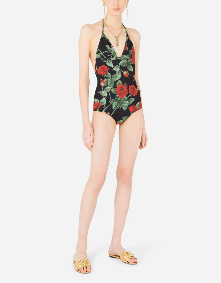 Rose-print one-piece swimsuit - 2