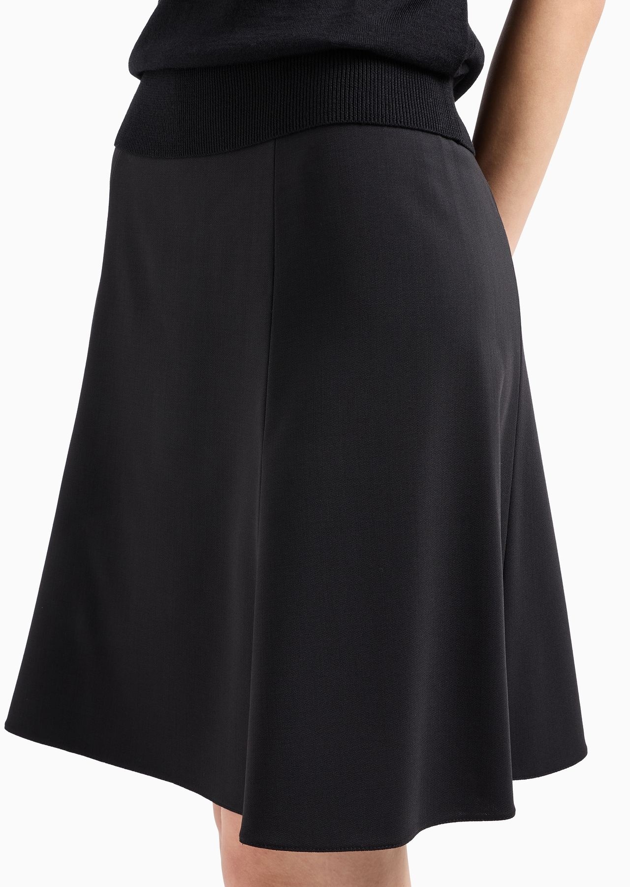 Barathea-wool flared skirt - 5