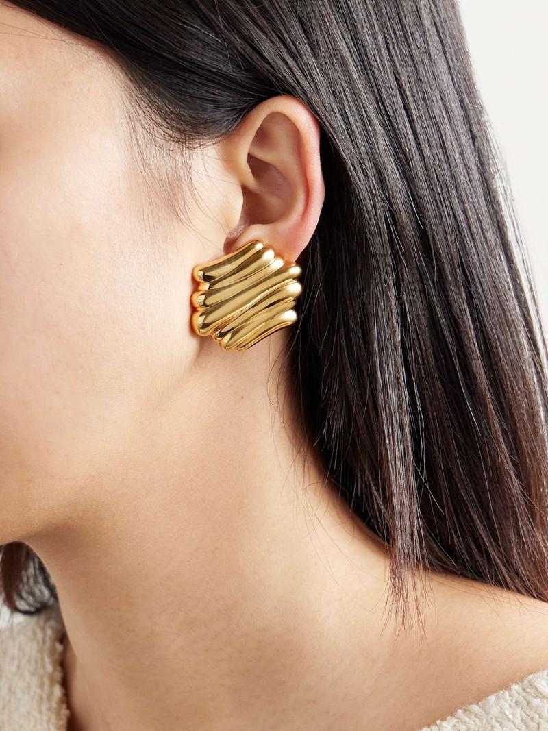 KHAITE Crema gold-plated earrings Gold outlook