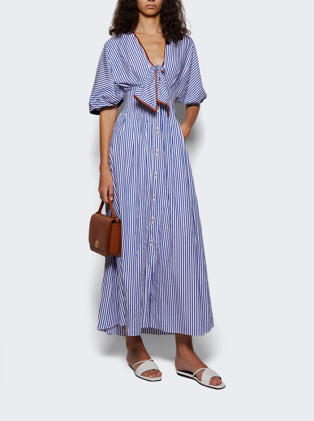 Endless Spring Midi Dress Off White And Blue - 2