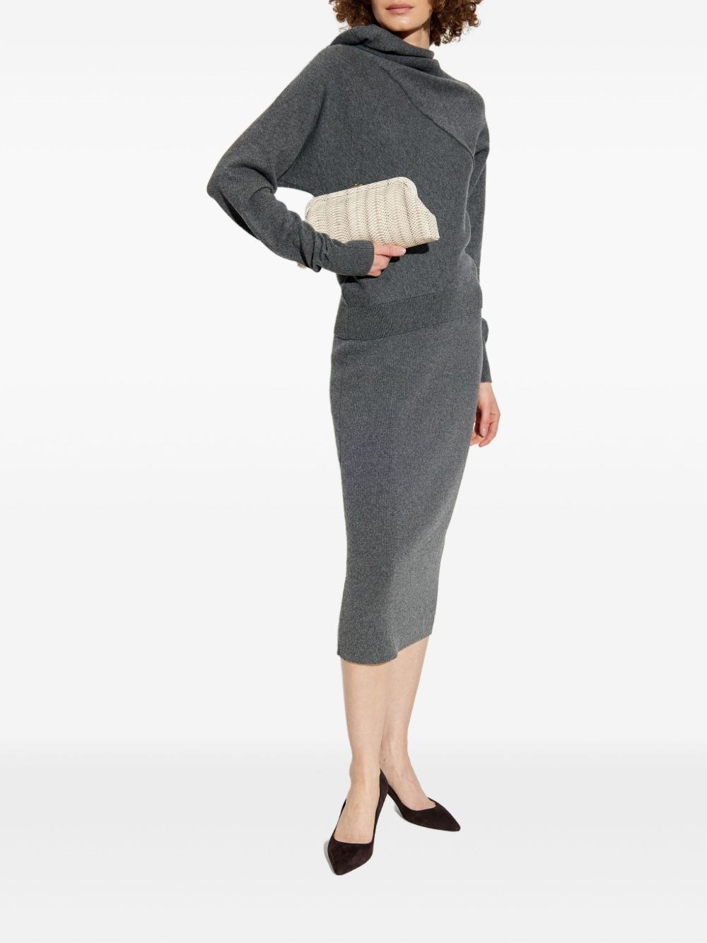Cashmere and cotton midi skirt - 2